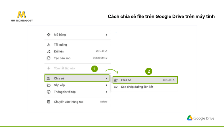 Cách chia sẻ file trên Google Drive trên máy tính