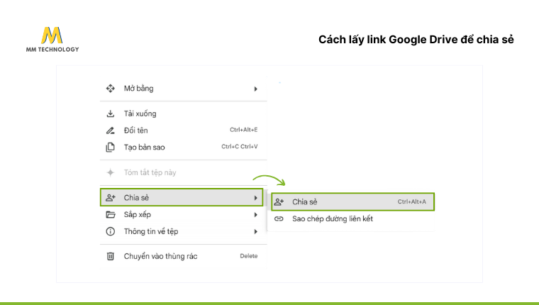 cách tạo link Google Drive để chia sẻ