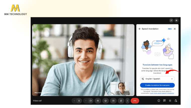 cách để dịch giọng nói trên Google Meet