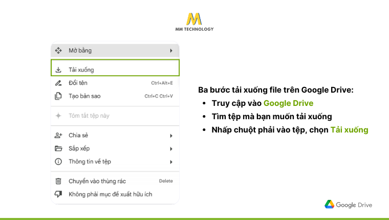 cách tải xuống file Google Drive