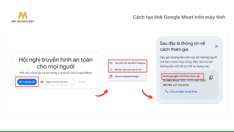 cách tạo link Google Meet trên máy tính