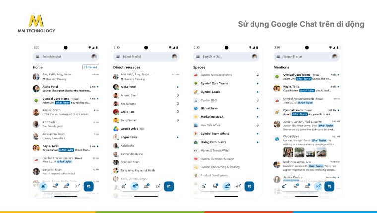 cách sử dụng Google Chat trên di động