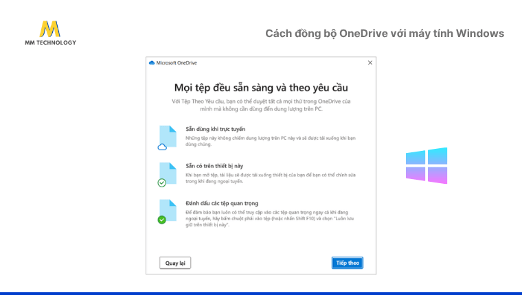 đồng bộ OneDrive với máy tính