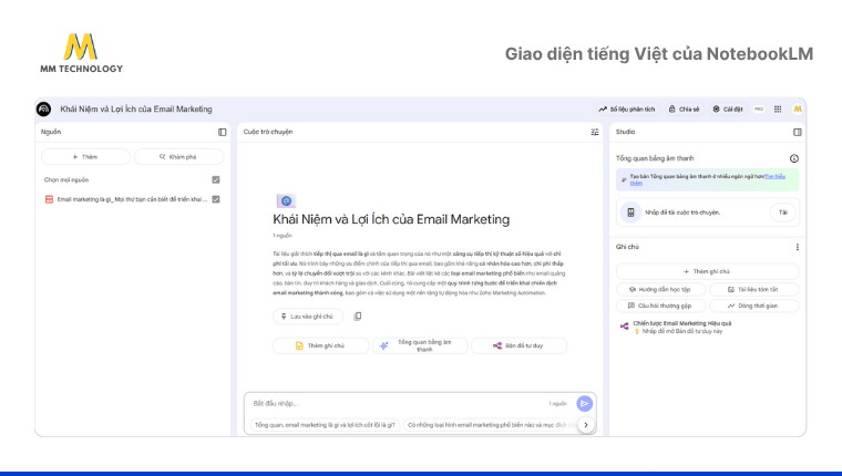 Chất lượng tóm tắt và trả lời câu hỏi tiếng Việt của NotebookLM