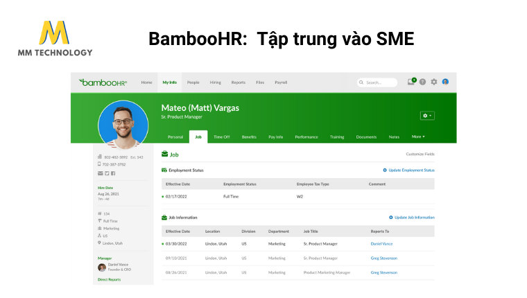 BambooHR: Trải nghiệm người dùng xuất sắc