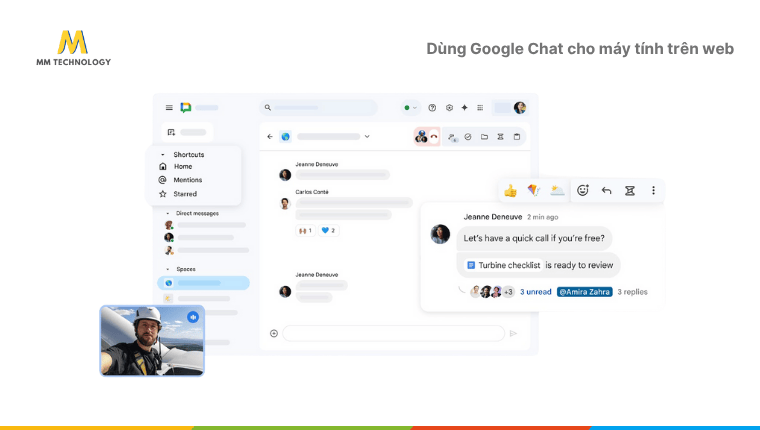 Dùng Google Chat cho máy tính trên web