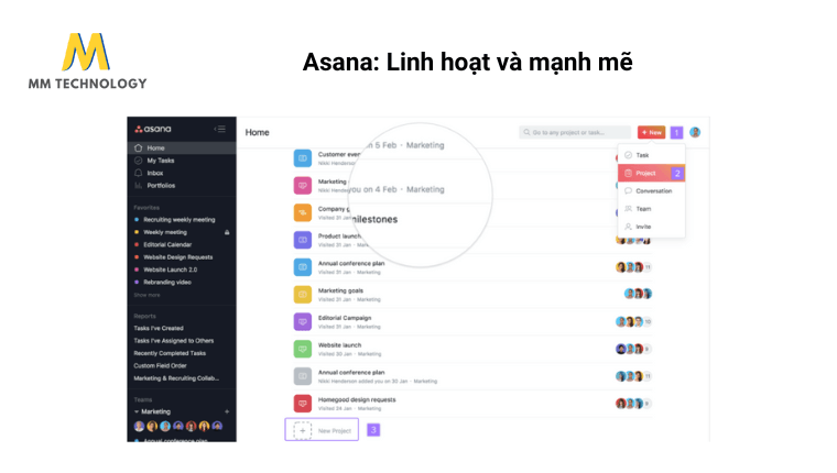 Asana: Linh hoạt và mạnh mẽ