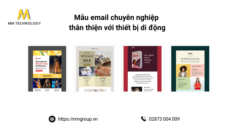 Mẫu email chuyên nghiệp thân thiện với thiết bị di động