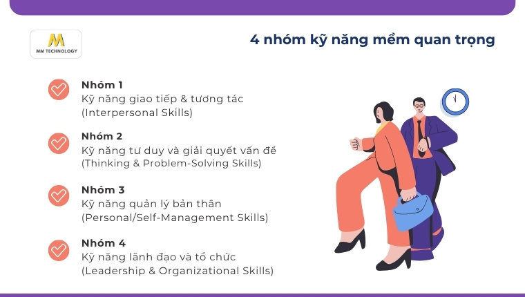 4 nhóm kỹ năng mềm quan trọng