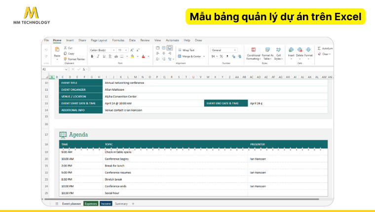 exel project management