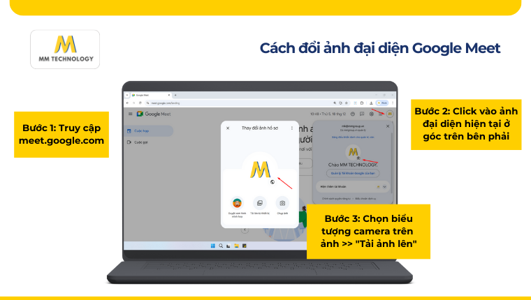 Cách đổi ảnh đại diện Google Meet trực tiếp