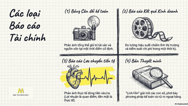 Hệ thống báo cáo tài chính đầy đủ bao gồm những gì?