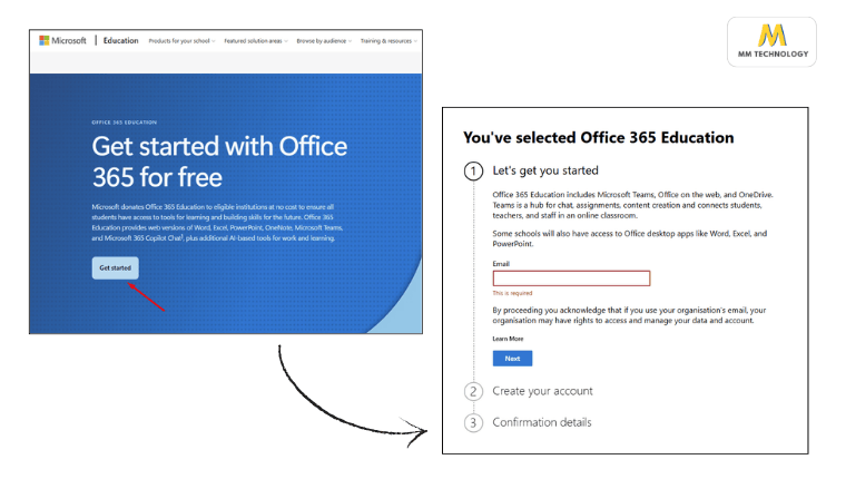đăng ký Microsoft 365 Education miễn phí