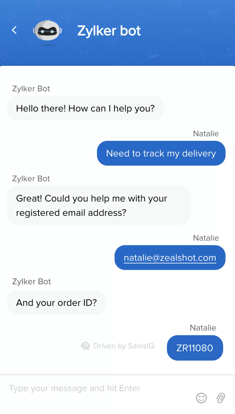 chatbot AI CSKH trên Zoho SalesIQ