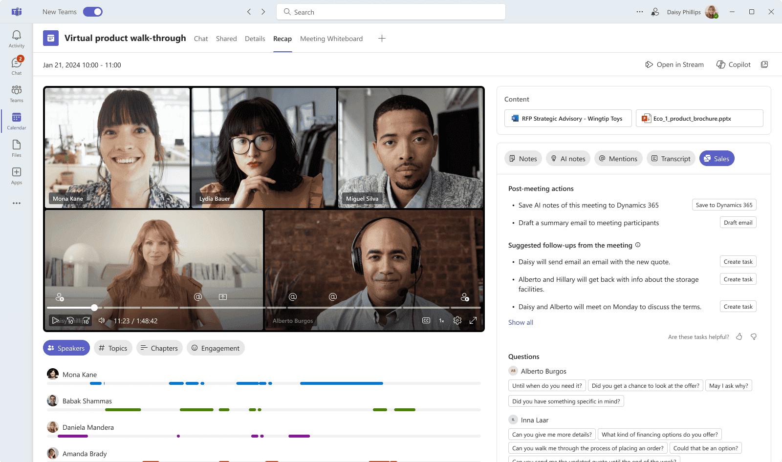 Microsoft 365 Copilot cho Sales tương tác với khách hàng
