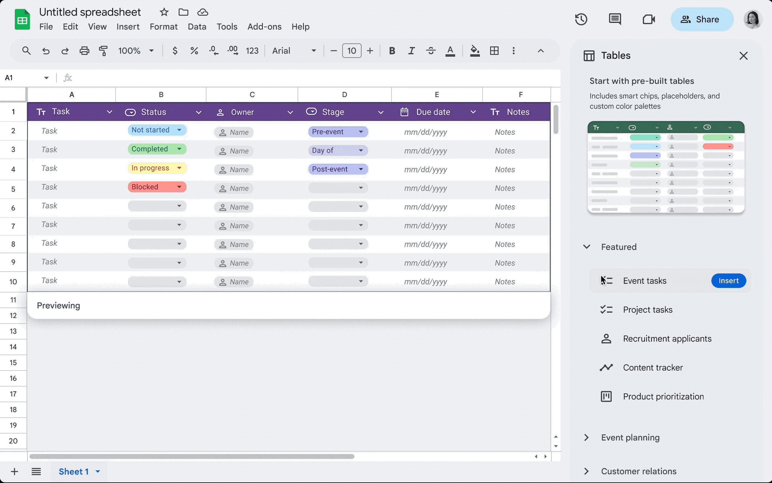 phân công nhiệm vụ bằng google sheets