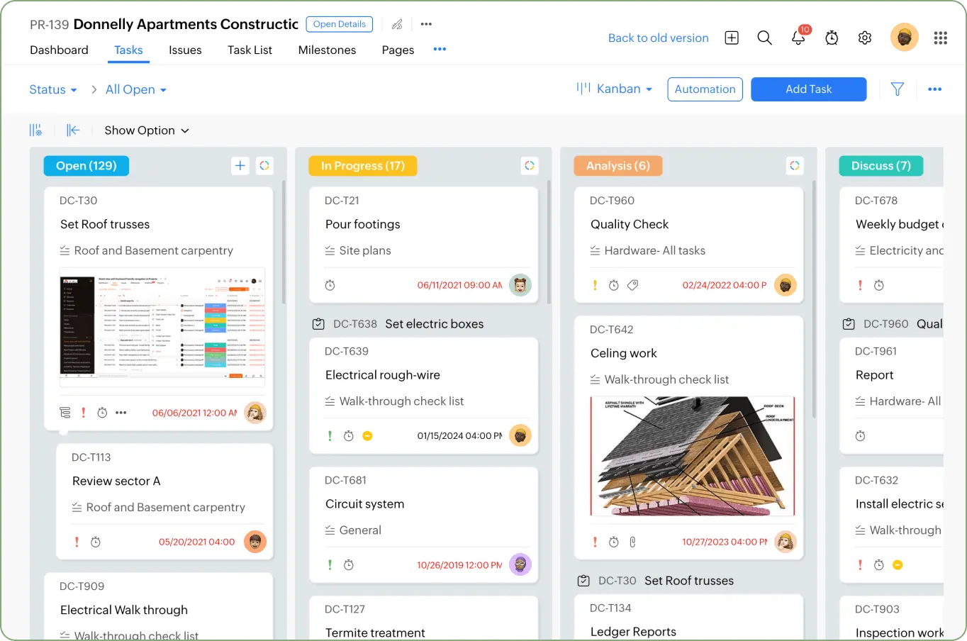 quản lý dự án trong zoho one