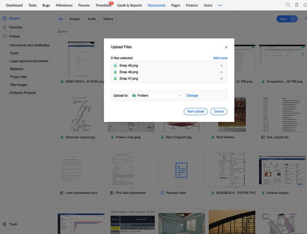 cộng tác trên zoho projects