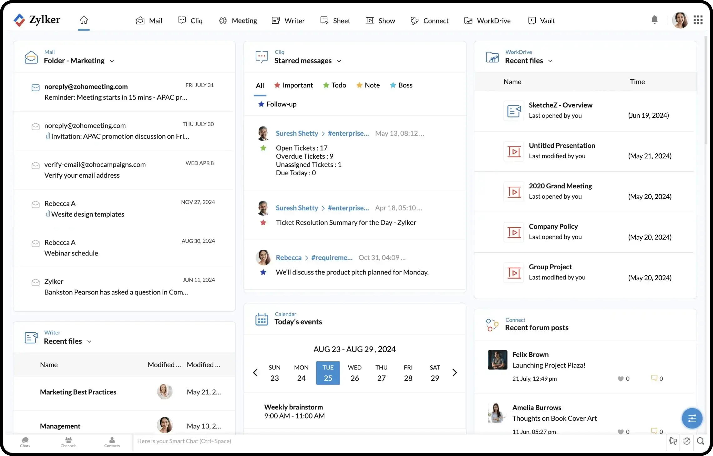 Zoho workplace lưu trữ và cộng tác