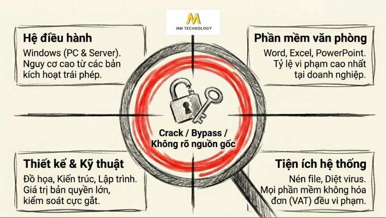 Danh mục các nhóm phần mềm cần rà soát