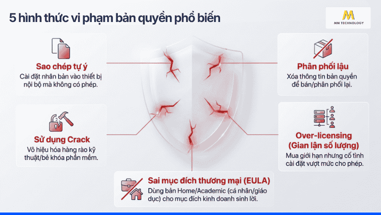 5 hình thức vi phạm bản quyền phổ biến