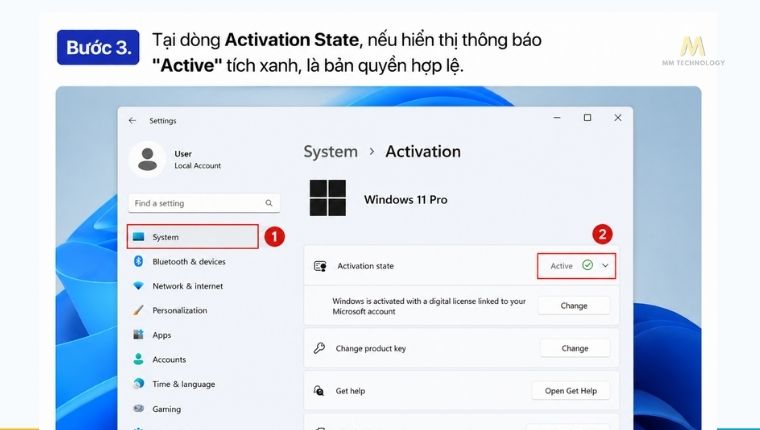 Kiểm tra Windows bản quyền trong Settings - Bước 3