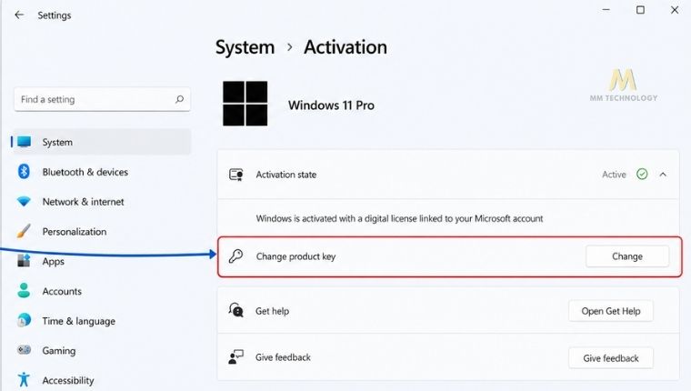 Active Windows bản quyền - Bước 2