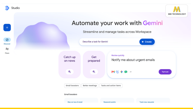 Giao diện của Google Workspace Studio