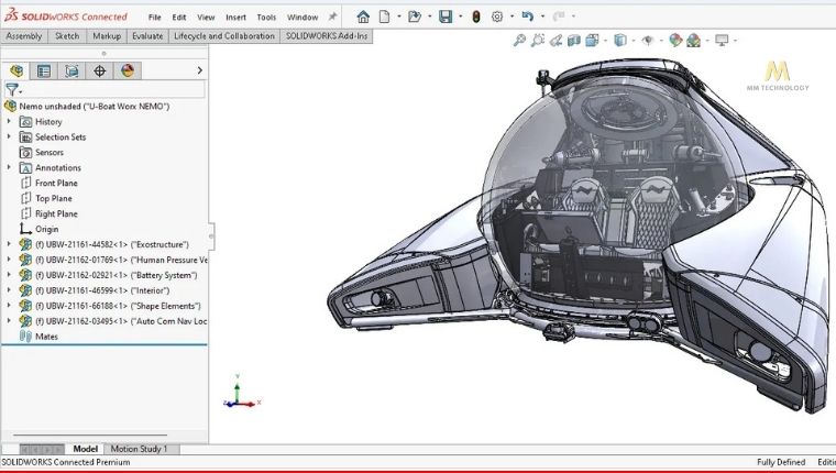 Giao diện của ứng dụng Solidworks có bản quyền