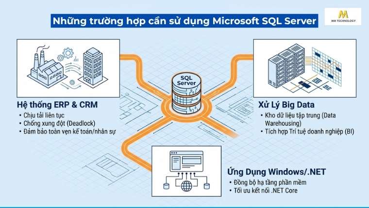 Những trường hợp cần sử dụng Microsoft SQL Server là gì