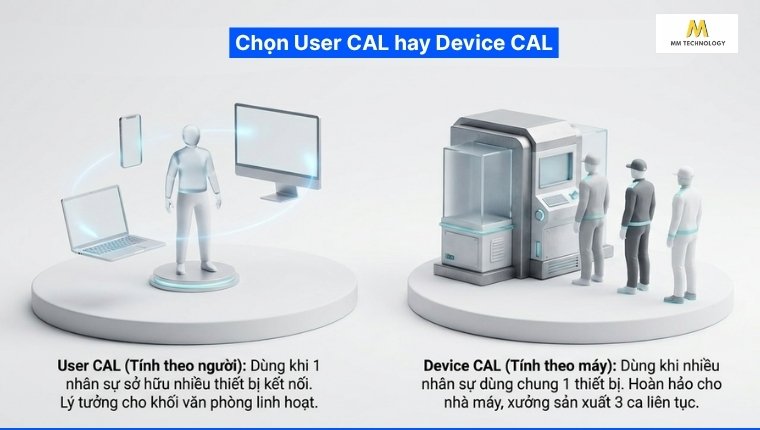 Chọn User CAL hay Device CAL