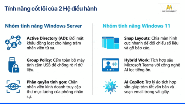 Windows Server vs Windows 11 cho doanh nghiệp | So sánh nhanh