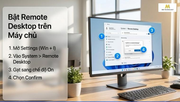 Quy trình bật Remote Desktop chi tiết trên máy chủ 