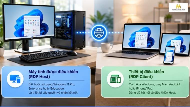 Những thiết bị có thể bật Microsoft Remote Desktop