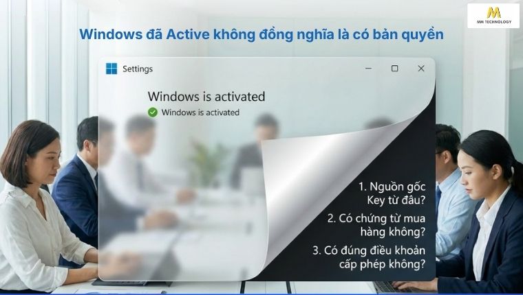 Activated "chưa chắc" là Windows có bản quyền