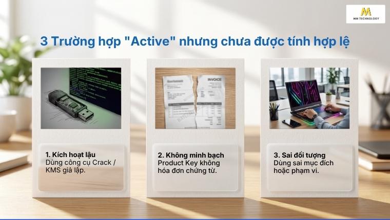 trường hợp nào Windows báo đã active nhưng chưa hợp lệ