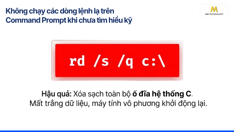 dòng lệnh xóa ổ đĩa C