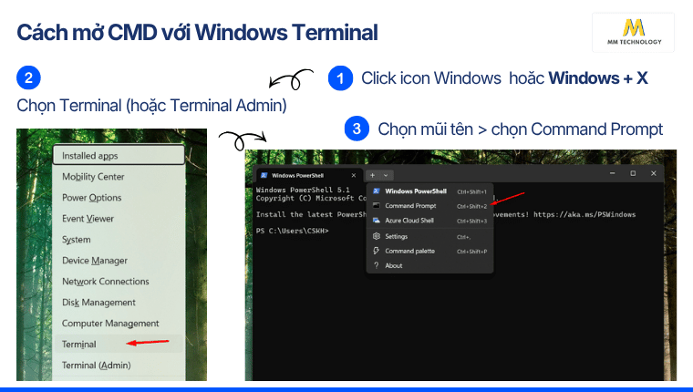 Cách mở CMD thông qua Windows Terminal