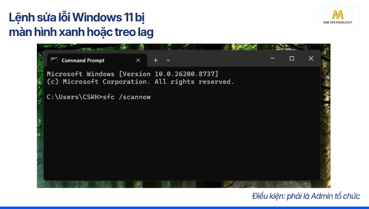 Lệnh sửa lỗi màn hình xanh trên Windows 11