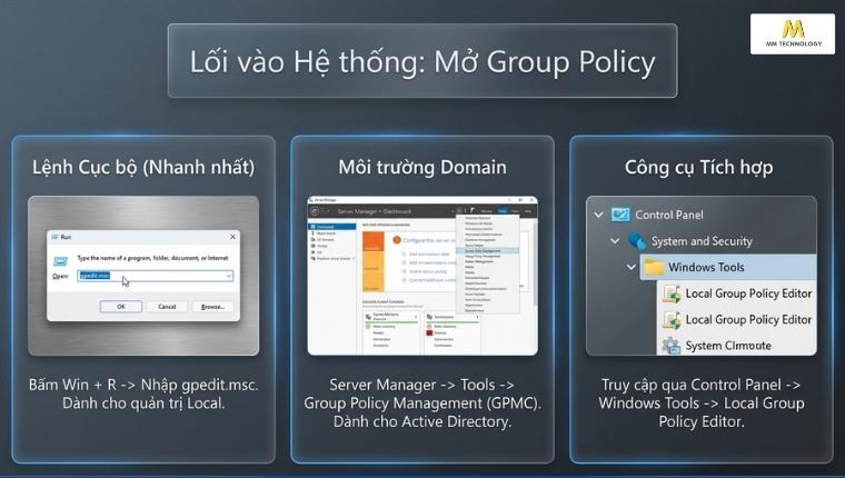 3 cách mở group policy