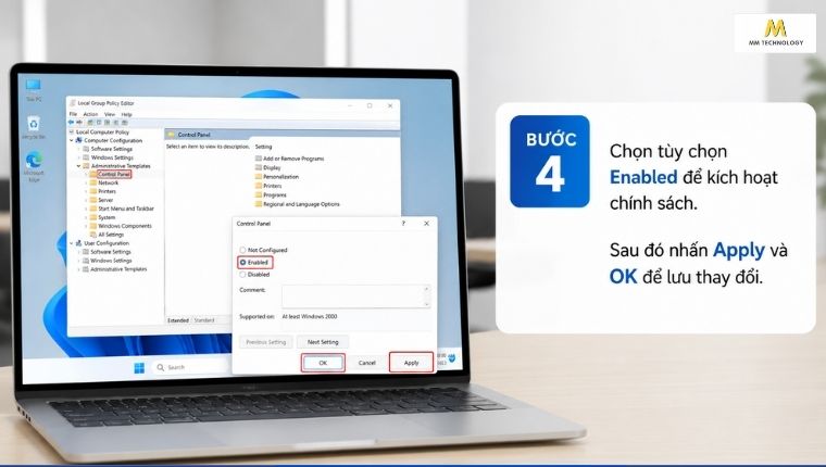 Các thao tác chặn bằng Group Policy
