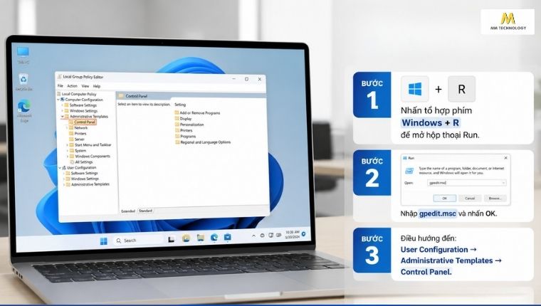 Các thao tác chặn bằng Group Policy