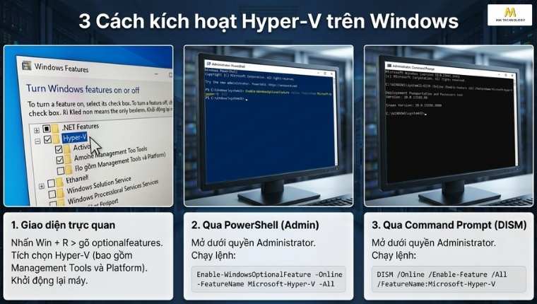 ba cách bật ảo hóa Windows