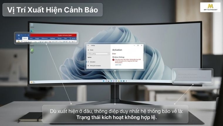 vị trí xuất hiện lỗi Product Activation Failed