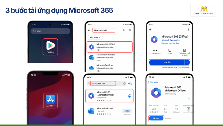 3 bước tải ứng dụng Microsoft 365