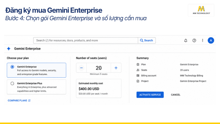Bước 4 - Đăng ký mua Gemini Enterprise