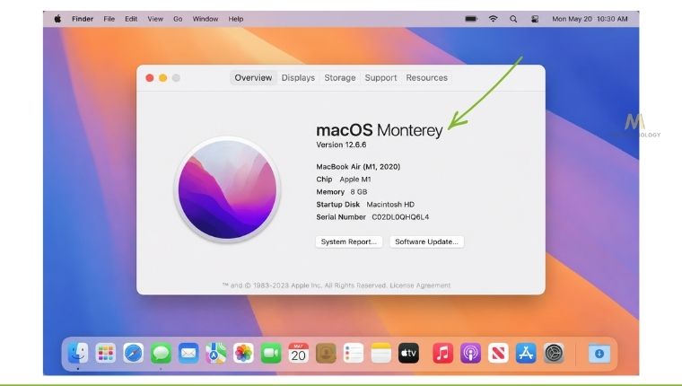 kiểm tra phiên bản macos đang sử dụng