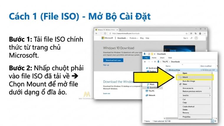 Cài trực tiếp từ file ISO
