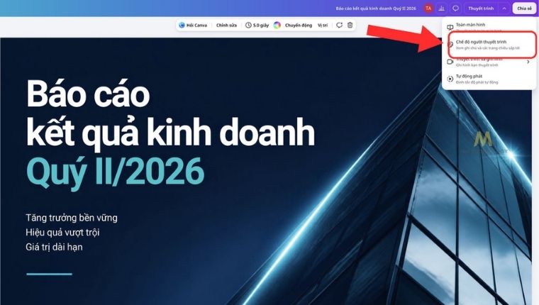 cách làm slide trên canva