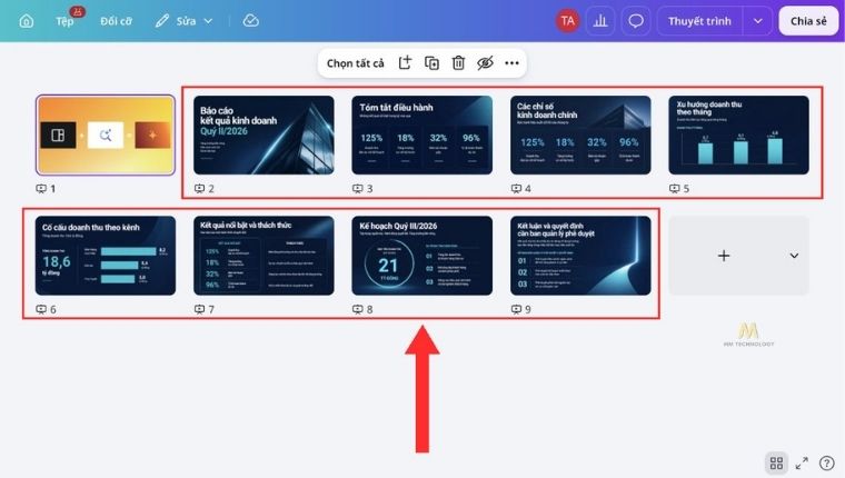 Kiểm tra bộ slide AI do Canva tạo
